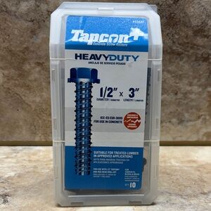 Tapcon Heavy Duty Concrete Screw Anchors 1/2”x 3”